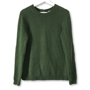 J Jill Green Cotton Camel Hair Blend Knit Sweater Small